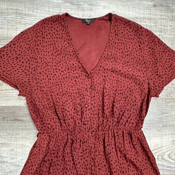 Rails Size XS V-Neck Cropped Jumpsuit Maroon & Black Wide Leg - Picture 7 of 16